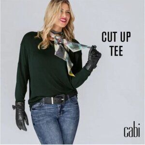 CAbi Cut Up Tee Hunter Green Style #4364 Size Large